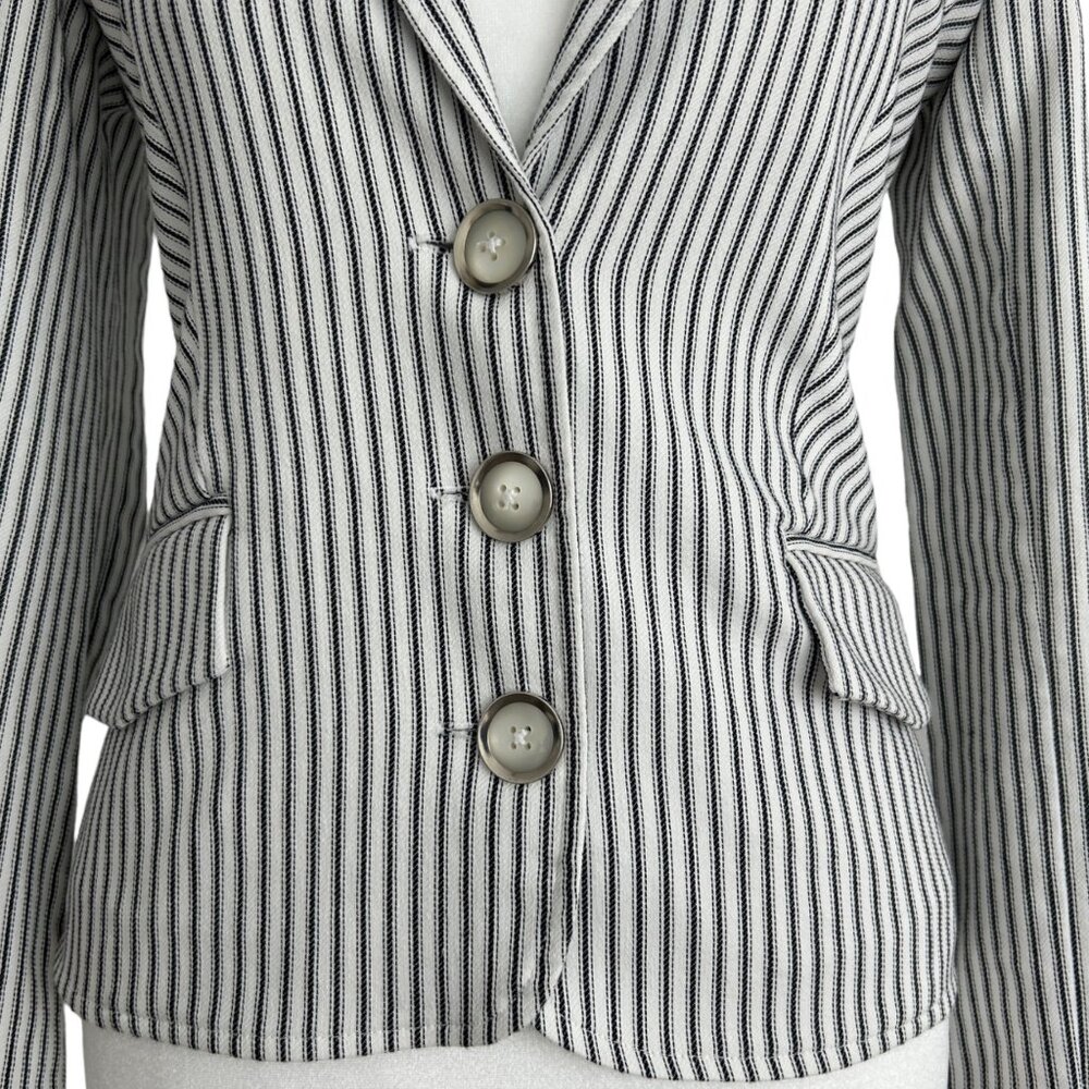Rampage Y2K Preppy Long Sleeve Pinstripe Fitted Blazer Jacket (Small) - Picture 5 of 16